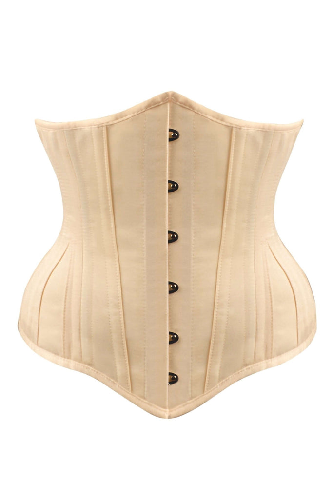 Exquisite Cream Brocade Longline Overbust Waist Trainer