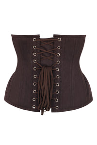 Lace Up Side Curved Hem Tube Corset Top