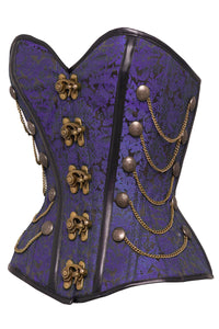 Corset Story ND-300 Purple Steampunk Corset With Chains