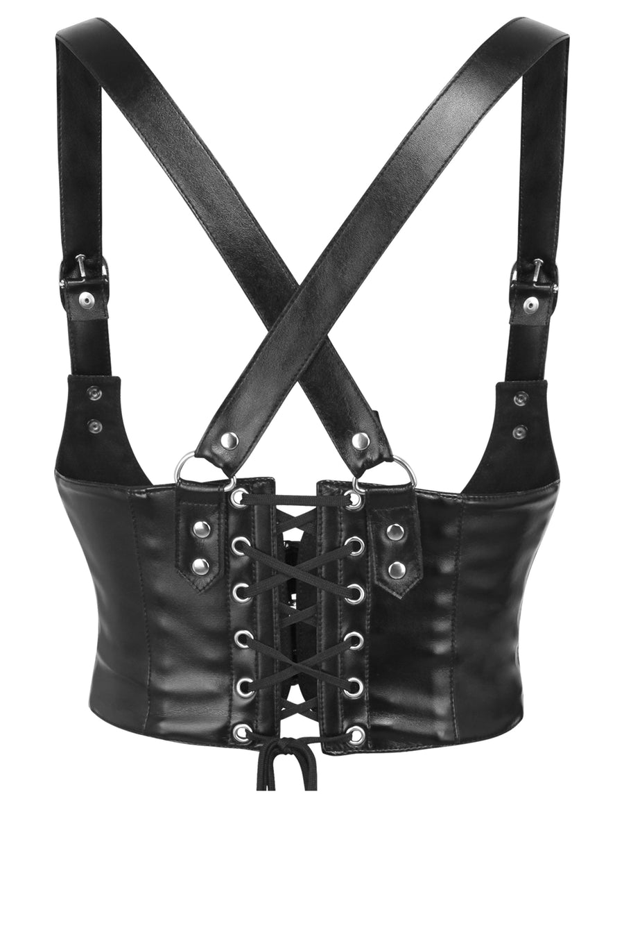 Gothic Black Faux Leather Corset Inspired Belt