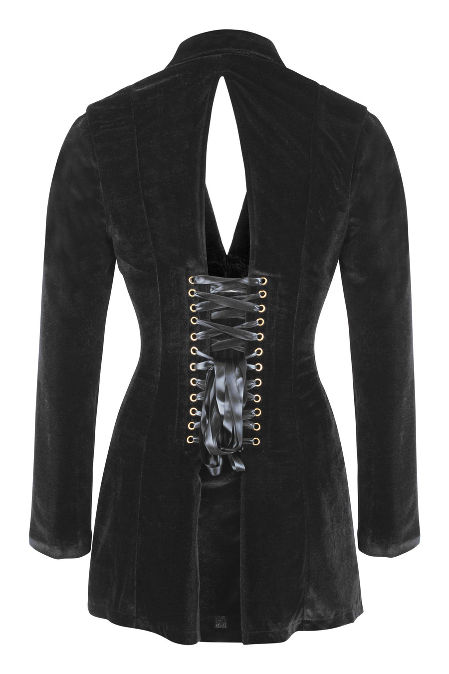 Black Velvet Corset Tuxedo Jacket