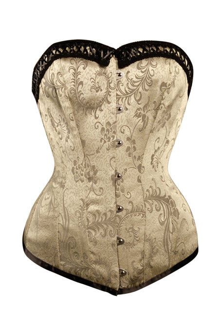 Vintage 90s tan damask corset top, size Small - alizeegarments
