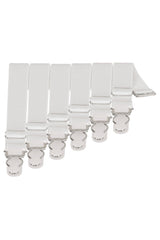 6 x Steel Suspender Clips In White