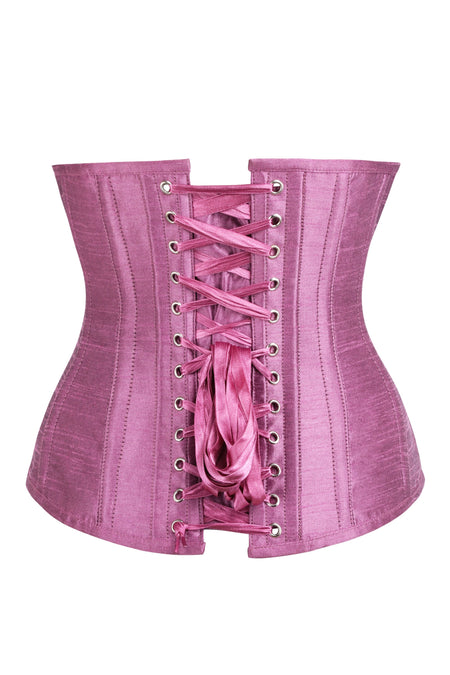 Longline Pink Satin Underbust Corset