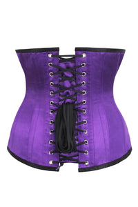 Longline Purple Satin Underbust Corset