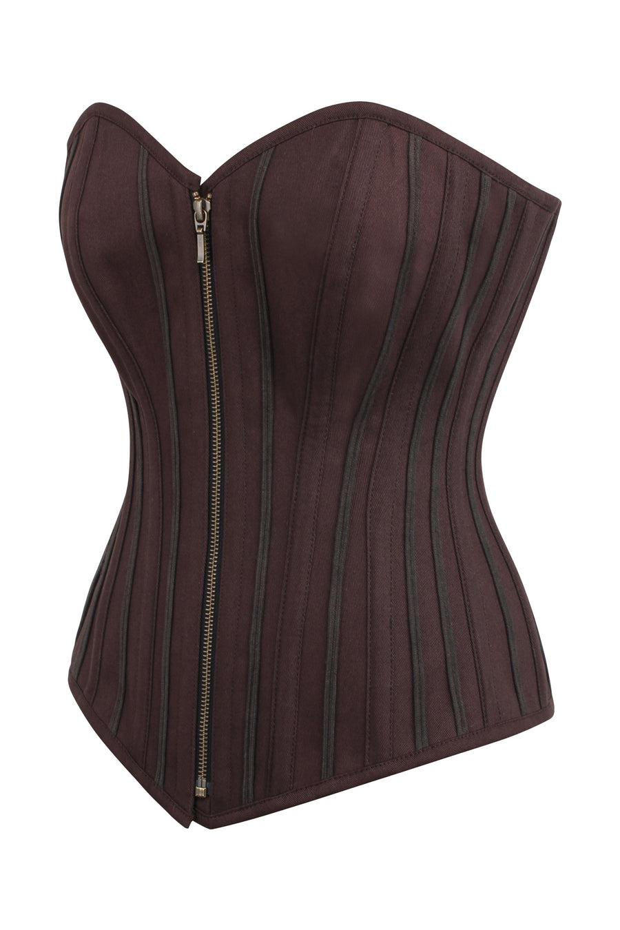 Brown Leather Overbust Corset Dress 