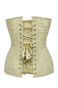 Pastel Brocade Longline Underbust Corset with Hip Panels