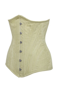 Pastel Brocade Longline Underbust Corset with Hip Panels