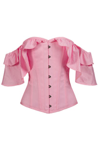 Corset Story C2006 Pink Cotton Corset Top with Dramatic sleeve