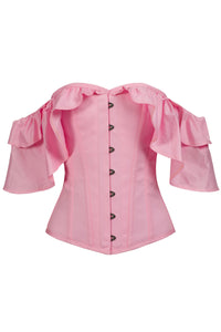 Pink Cotton Corset Top with Dramatic sleeve