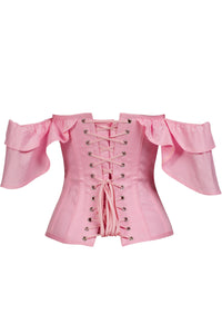 Pink Cotton Corset Top with Dramatic sleeve