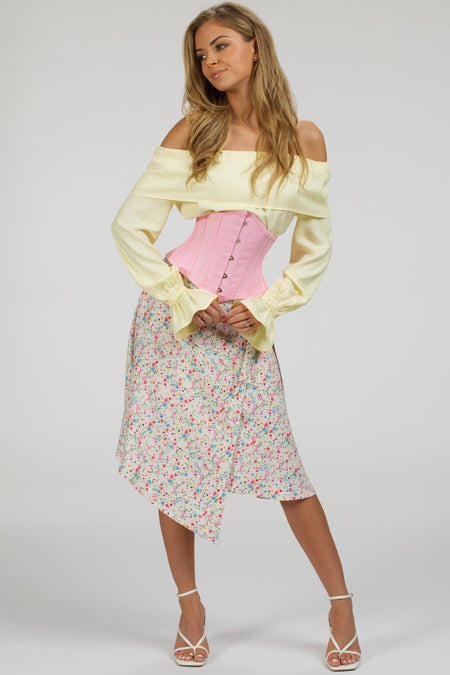 Pink Cotton Waspie Corset