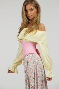 Pink Cotton Waspie Corset