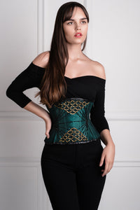Corset Story CD-922 Embellished Couture Underbust Corset Waspie In Green