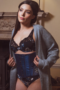 Midnight Blue Underbust With Shimmering Hip Panels