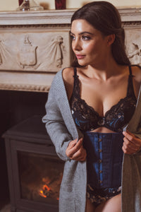 Midnight Blue Underbust With Shimmering Hip Panels
