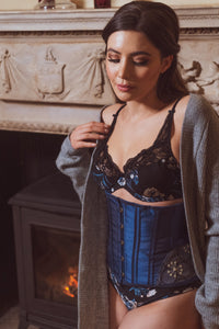 Midnight Blue Underbust With Shimmering Hip Panels