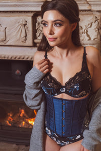 Midnight Blue Underbust With Shimmering Hip Panels