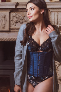 Midnight Blue Underbust With Shimmering Hip Panels