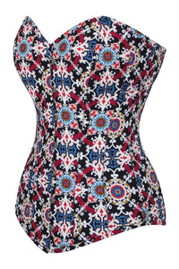 Mosaic Tile Longline Overbust Corset
