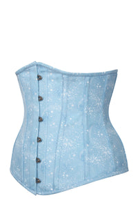 Baby Blue Astronomy Print Longline Underbust Corset