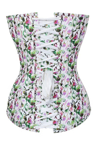 Watercolour Floral Print Longline Overbust Corset