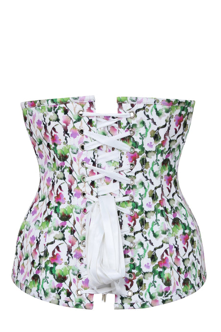 Watercolour Floral Print Longline Underbust Corset