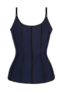 Corset Story Navy Latex Underbust Corset with adjustable Bra Straps