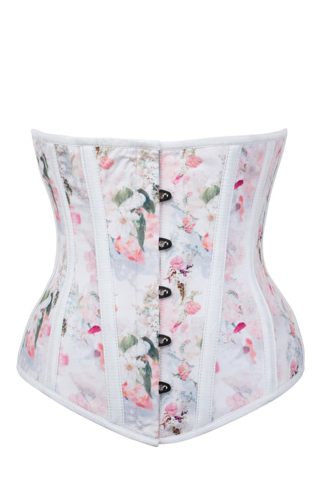 Dainty Floral Baby Pink Underbust Corset