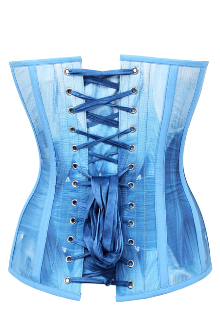 Baby Blue Brush Stroke Overbust Corset