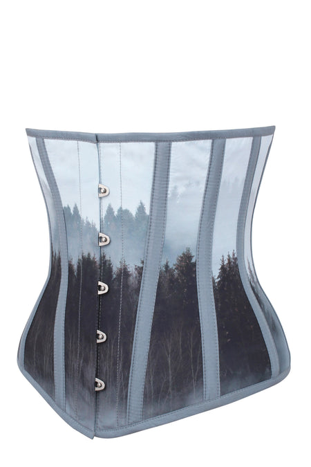 Cloud Grey Misty Forest Underbust Corset