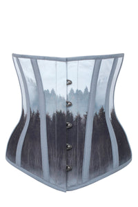 Cloud Grey Misty Forest Underbust Corset