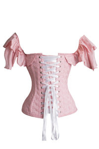 Pink cotton embroidery anglaise corset top