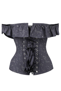 Astronomy Cotton Print Overbust With Mesh Panels And Sleeves