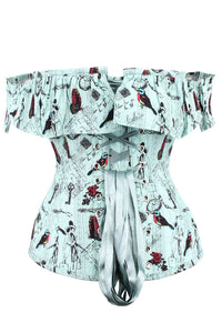 Turquoise Print Summer Corset Top