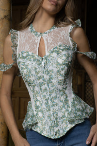 Floral Lace Panelled Corset Top