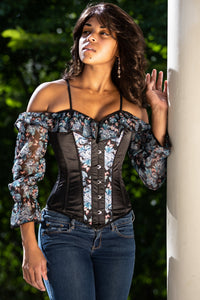 Long Sleeve Floral Summer Corset Top