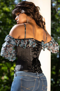 Long Sleeve Floral Summer Corset Top