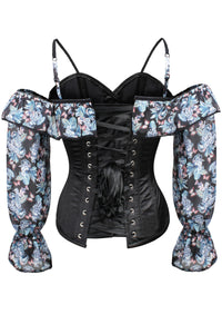 Long Sleeve Floral Summer Corset Top