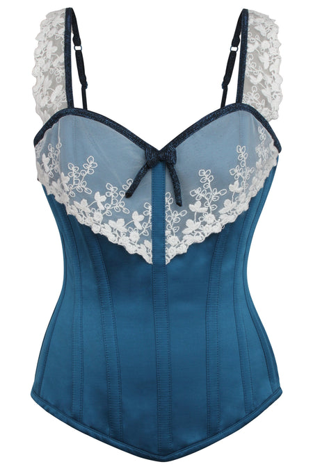 Twilight Blue Glitter Overbust Corset
