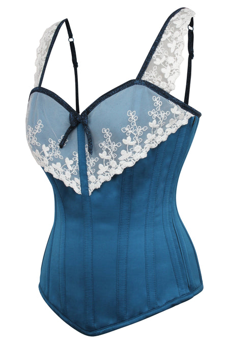Twilight Blue Glitter Overbust Corset