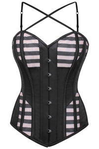 Caged Effect Mesh and Satin Overbust Corset