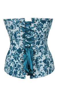 Teal Batik Summer Overbust Corset