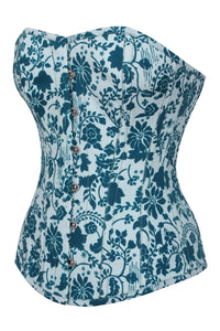 Teal Batik Summer Overbust Corset