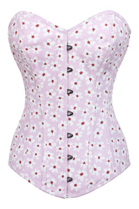 Lilac Ditsy Floral Longline Overbust Corset