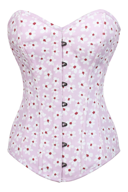 Lilac Ditsy Floral Longline Overbust Corset