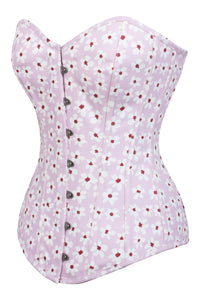 Lilac Ditsy Floral Longline Overbust Corset