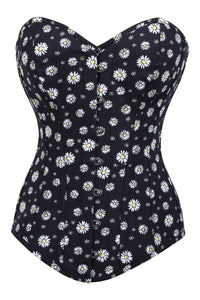 Daisy Print Longline Overbust Corset