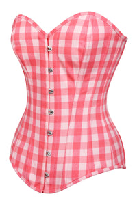 Corset Story FTS244 Coral Gingham Longline Overbust Corset