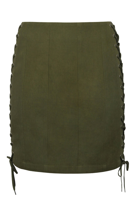 Edith Capulate Olive Cotton Twill Corset Inspired Skirt